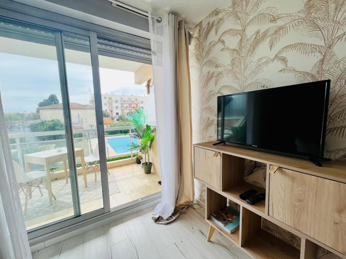 Les Palmiers - Appartement Avec Piscine Proche Plages - Wifi Et Clim أنتيب المظهر الخارجي الصورة